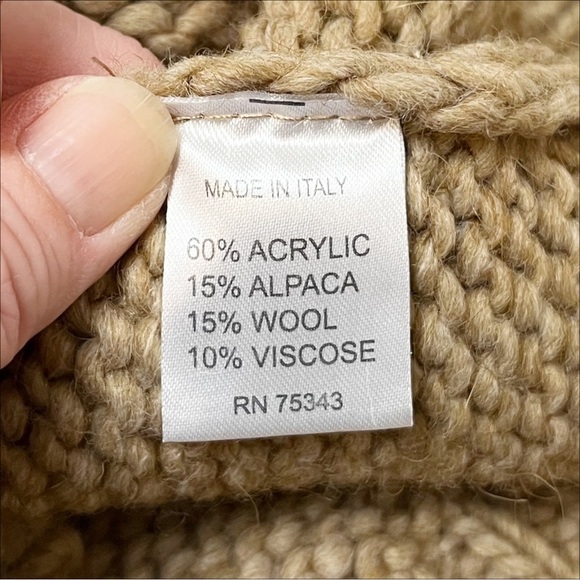 Elsamanda NWT Pullover Sweater Medium Oatmeal beige tan neutral wool alpaca - Picture 9 of 11